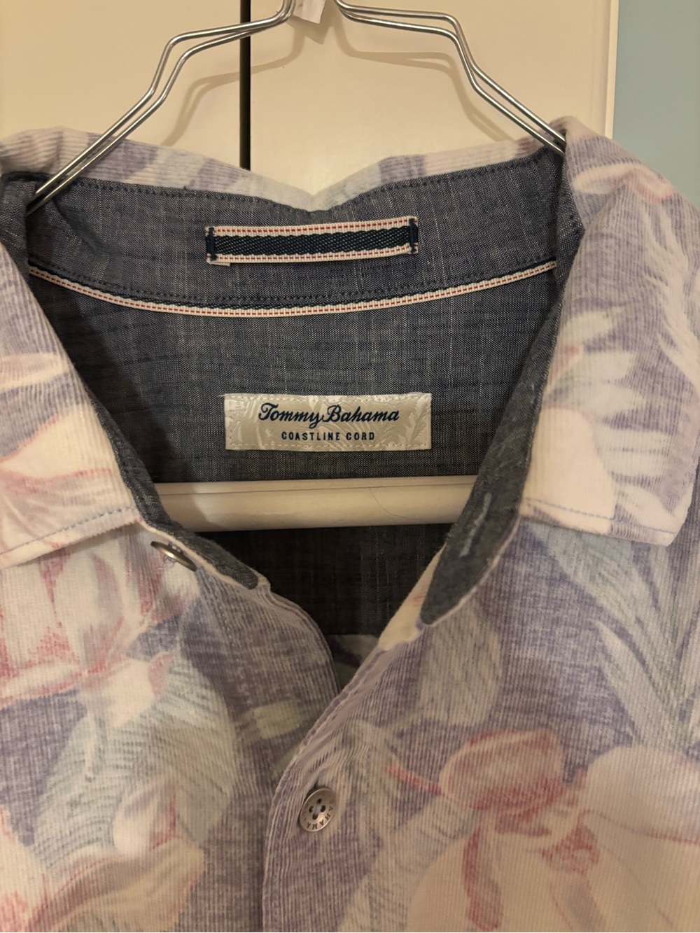 Tommy Bahama Floral Linen-Blend Button-Up — Lavender & Blush